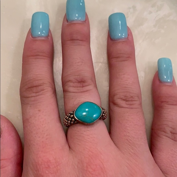 Sterling Silver real turquoise ring size 6.25 - Picture 5 of 5